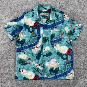 Bayou Wear Shirt Men's L Music AOP New Orleans Jazz Festival Hawaiian Camp
